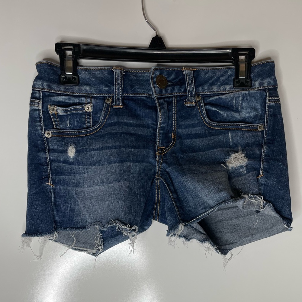 American Eagle Shorts Womens 2 Blue Super Stretch Denim.